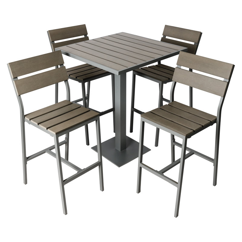 Table de bar d'extérieur carré L 30 po x l 30 po Seaside, Noir