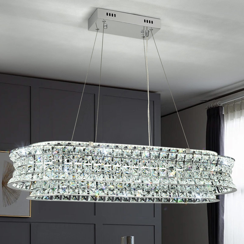 Lustre à DEL avec accents de cristal