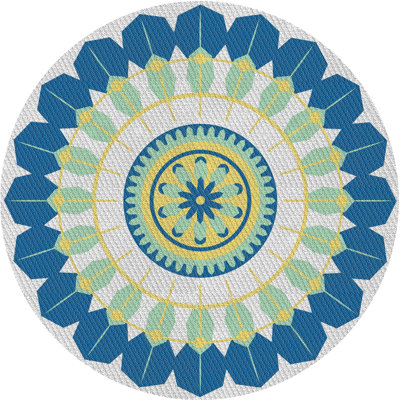 Tapis abstrait bleu marine / vert / gris