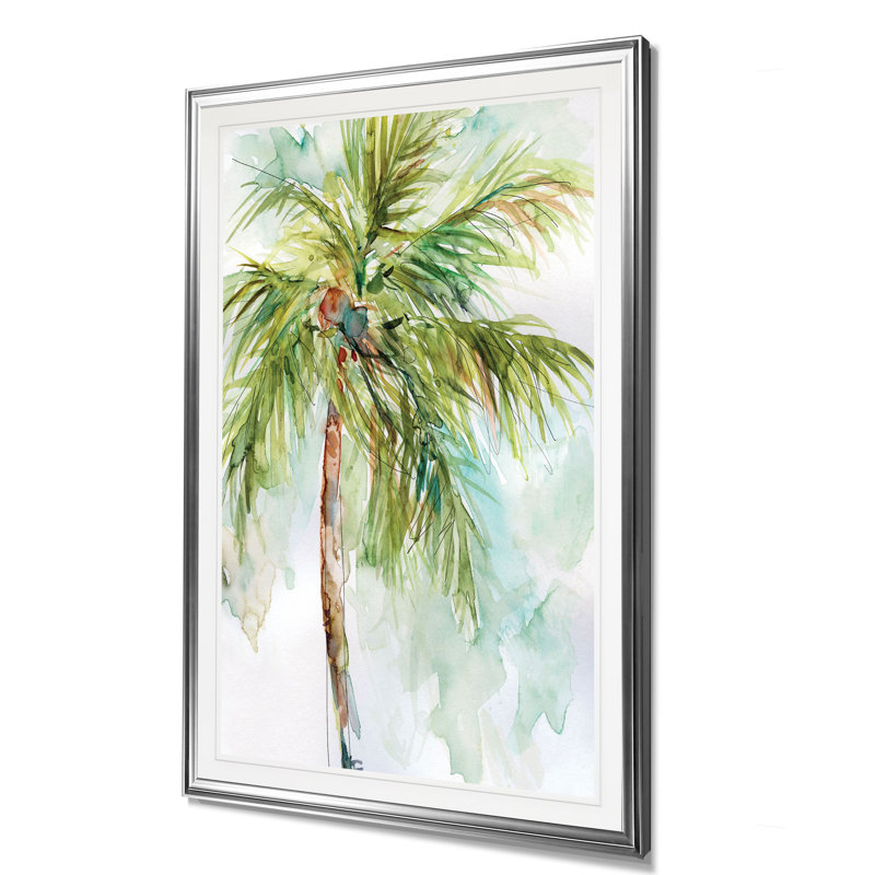 « palm breezes ii », impression, H 24 po x l 20 po x P 1,5 po, Cadre argenté