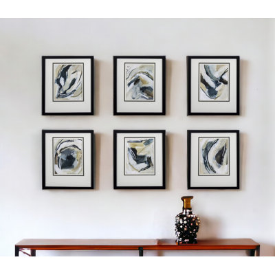 Neutre - ensemble de 6 peintures encadrées