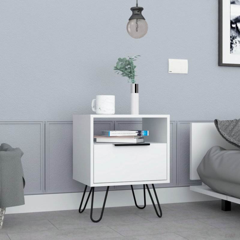Jacara metal bedside table, gris
