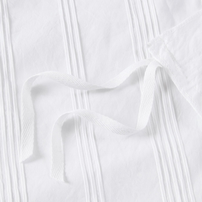 Grand - Housse de couette rayée tissée 3 pièces avec rayures épurées, envers en microfibre et aération naturelle pour la construction du lit, aspect classique