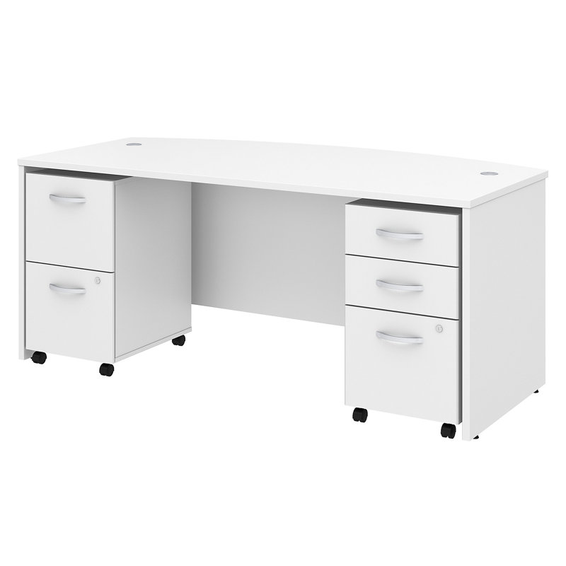 Studio C Configurable Desk Shell Office Set, White, 28.35" H x 70.94" W x 35.35" D