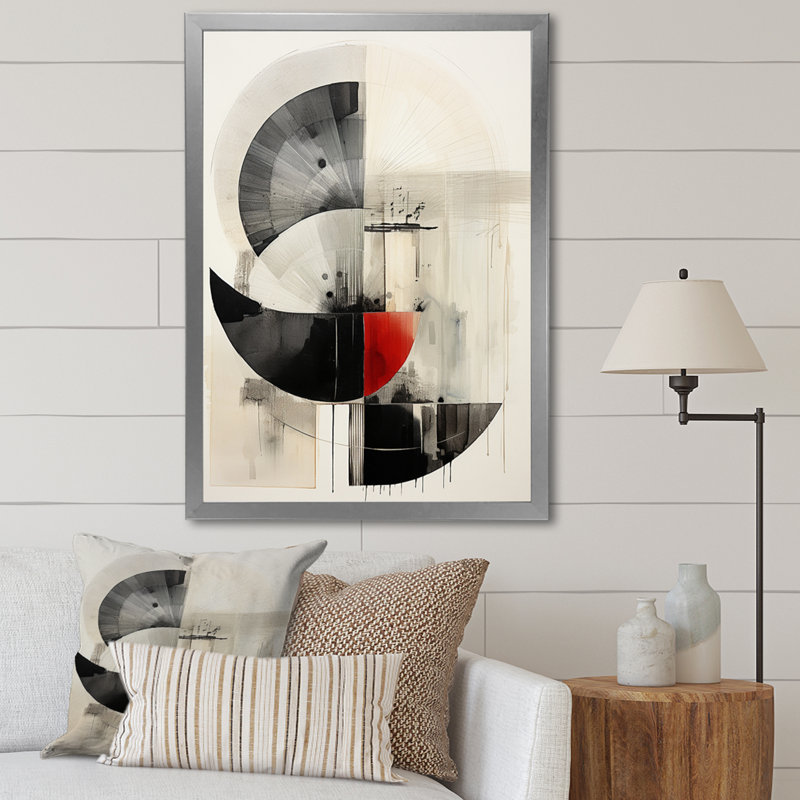 Asian Art Seashell Sumi VIII - Asian Canvas Print, H 32 po x l 16 po x P 1 po, Impression argent sur toile encadrée