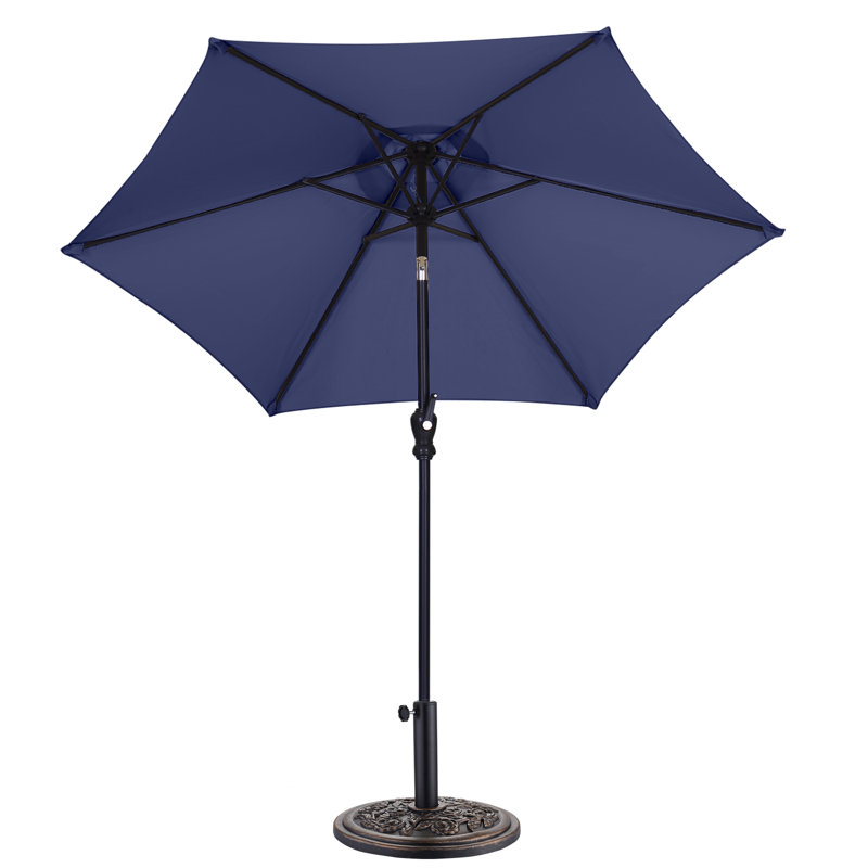 Parasol de patio 7,5 pi avec base, Marine