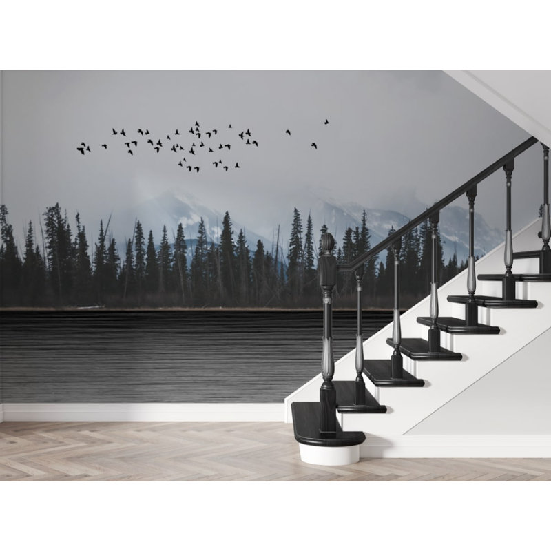 Murale Crotty Lake and Forest Landscape, L 114 po x l 204 po