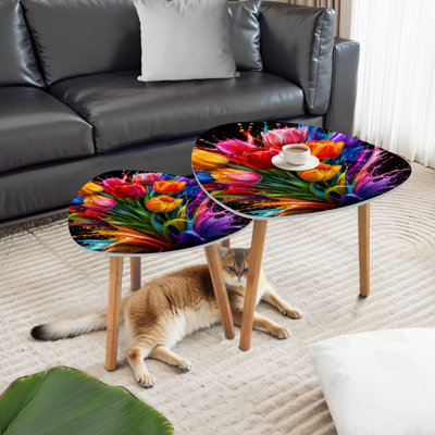 Ensemble de 2 tables basses gigognes Triangle