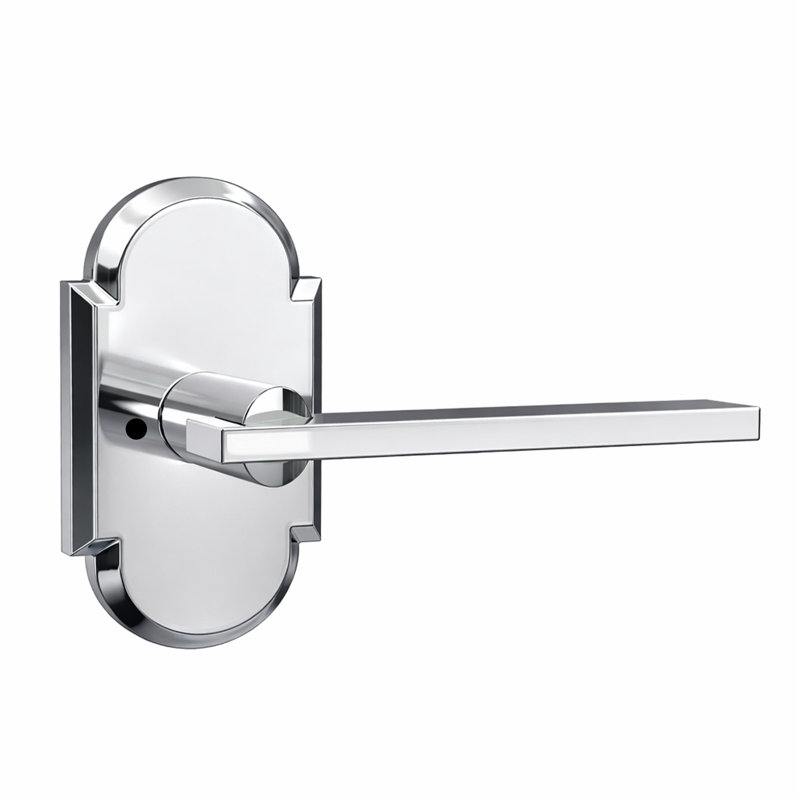 Levier d'intimité Bravura 943-G2 sur rosette arquée en chrome brillant, Chrome poli