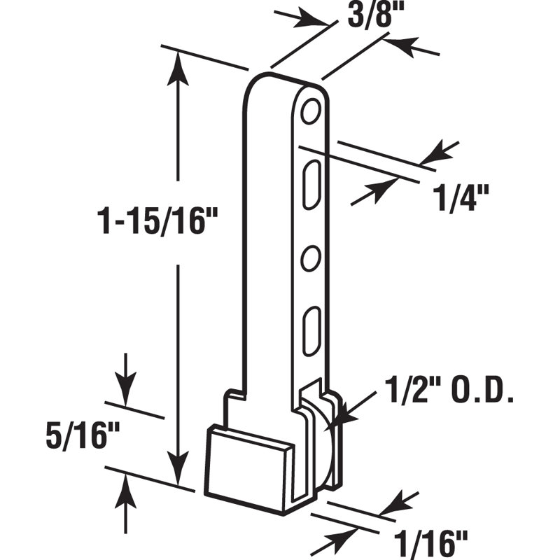 Rouleau de fenêtre coulissant en nylon noir de 1/16 po Prime-Line