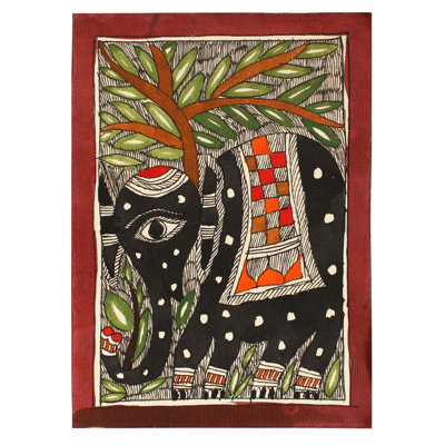 The Gorgeous Gaja | Madhubani Painting On Handmade Paper