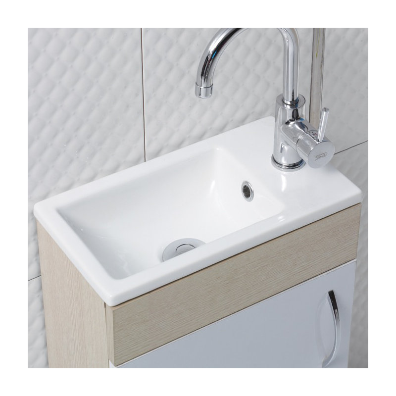 CeraStyle By Nameeks Mini 8.7'' Glossy White Ceramic Rectangular Bathroom Sink with Overflow
