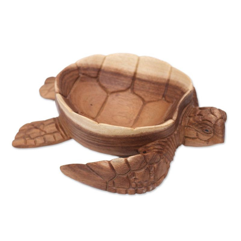 Novica Kura Kura Keeper Wood Catchall