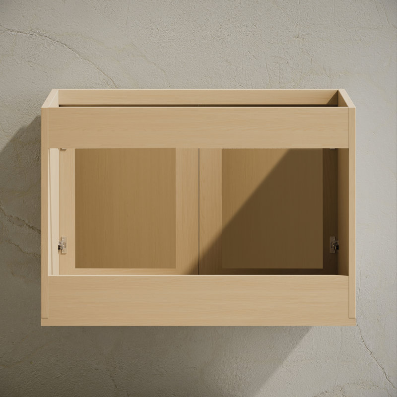 Meuble-lavabo mural en chêne naturel de 30 po sans comptoir Classe, Brun