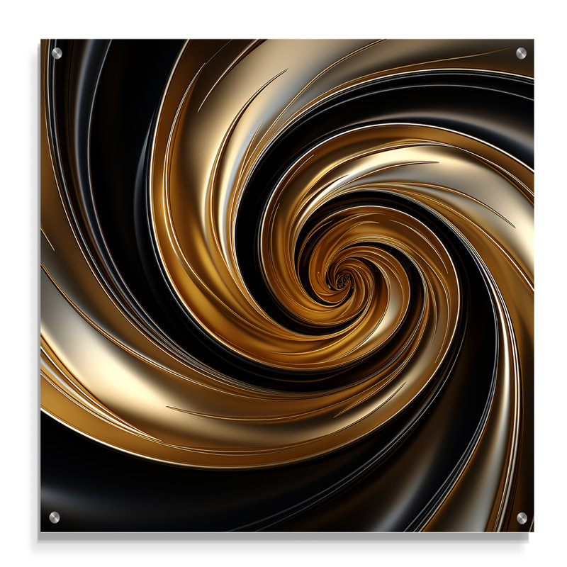 Catharine - abstrait en spirale, art mural en acrylique, H 16 po x l 16 po
