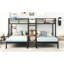 Lit superposé simple en métal avec rangement en noir - élément d'économie de mobilier de chambre à coucher-118036413