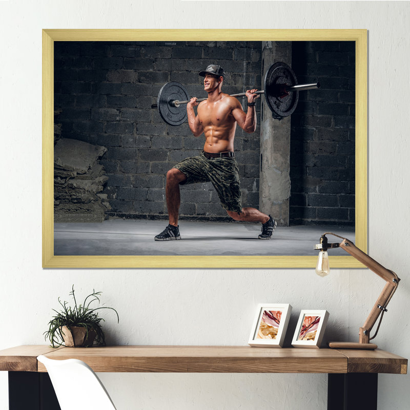 Oceanport - aérobie et musculation, impressions d'art_106275, H 12 po x l 20 po x P 1 po, Impression dorée sur toile encadrée