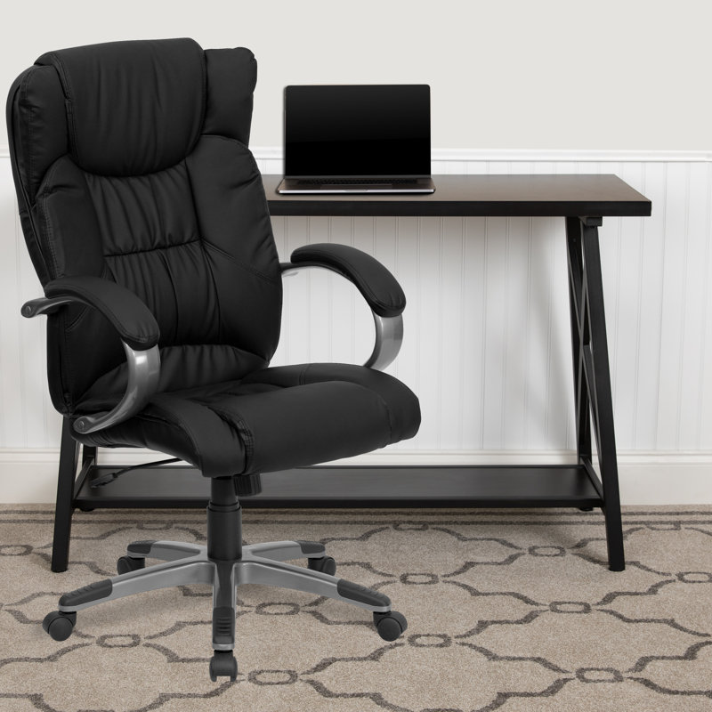 Fauteuil de direction pivotant en cuir Crafton, Noir