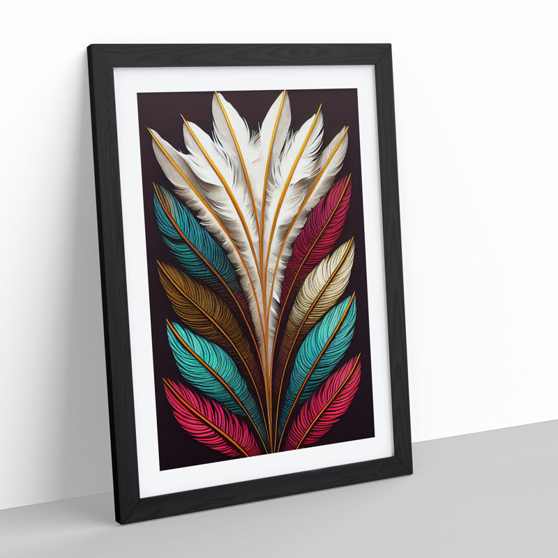 XC1022-3690X Pristine Feathers - Wrapped Canvas Print, Black Framed, 34cm H x 25cm W
