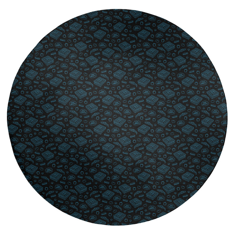 Chenille Abstract Indoor Rug, Round 5'