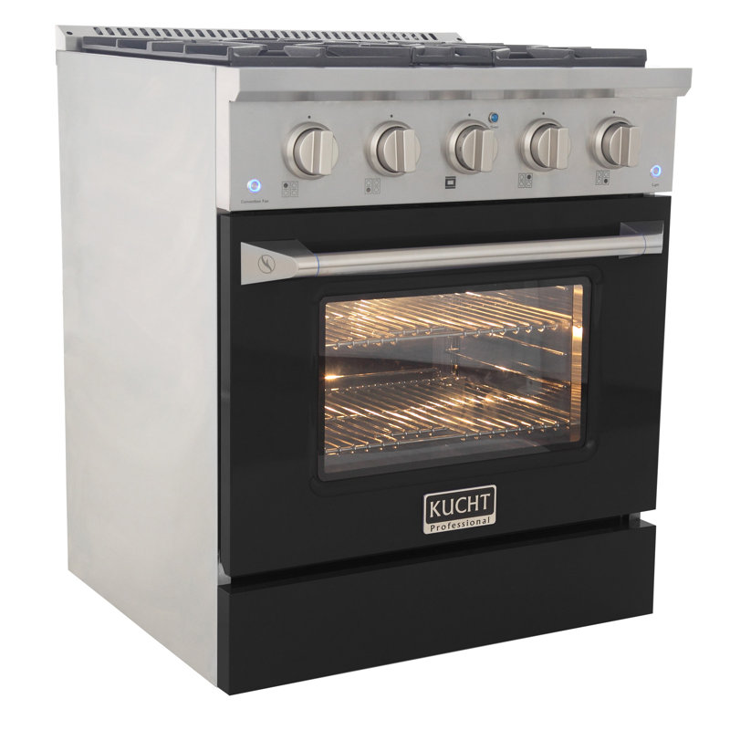 30" 4.2 Cu. ft. Freestanding Gas with Convection Oven, Black, Natural Gas