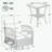 3-piece Outdoor Chair&Table Set with Two Swivel Chairs and a Square Table-879296772