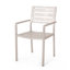 Chaise de salle à manger d'extérieur moderne en aluminium, argent (ensemble de 2)