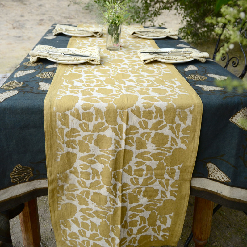 Mustard Cotton Table Runner - Yan