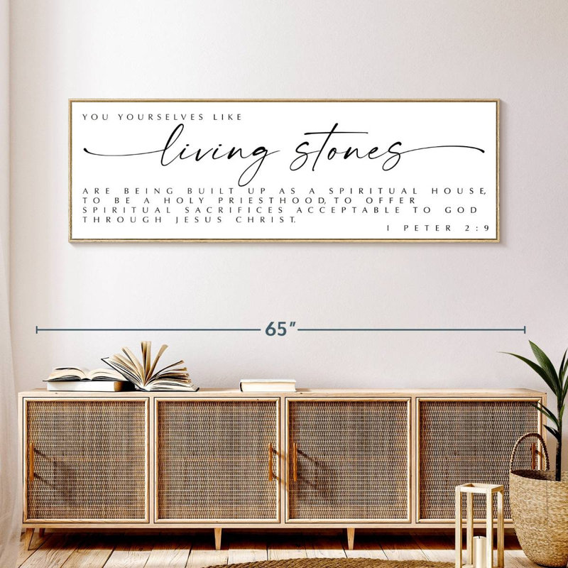 Pierres vivantes, Floating Frame Natural Wood, 57" X 19"
