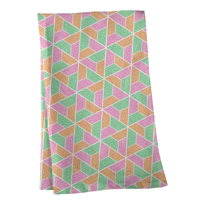 Serviette à thé trapézoïdals Mcguigan, Polyester sergé, Vert / Brun