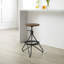 Tabouret pivotant à hauteur réglable Kalen brun / noir mat