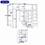 Lit mezzanine en bois avec armoire, tiroirs, étagères et éclairage DEL-852639950-852639948