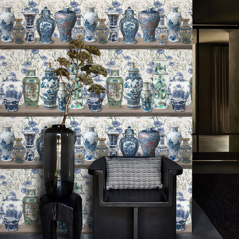 Chinese Porcelain Wallpaper Blue White