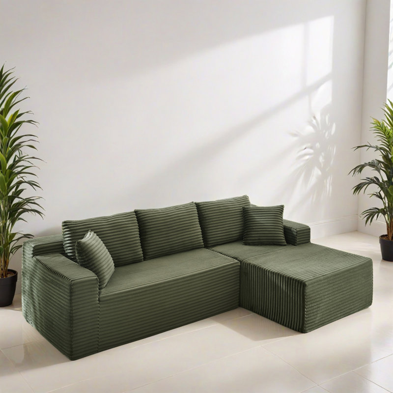 Canapé modulaire de 103,22 po faisant face à la droite avec méridienne en forme de L, canapé modulaire moderne avec siège profond, fauteuils rembourrés pour la chambre à coucher du salon