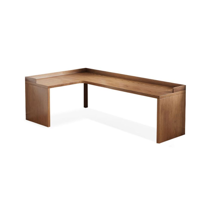 Bureau d'écriture en L en noyer massif, Côté gauche, 29.53" H x 62.99" W x 47.24" D