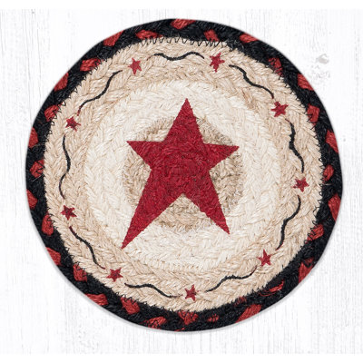  Sous-verre rond bourgogne Star 7 po x 7 po - Tissu durable pour table