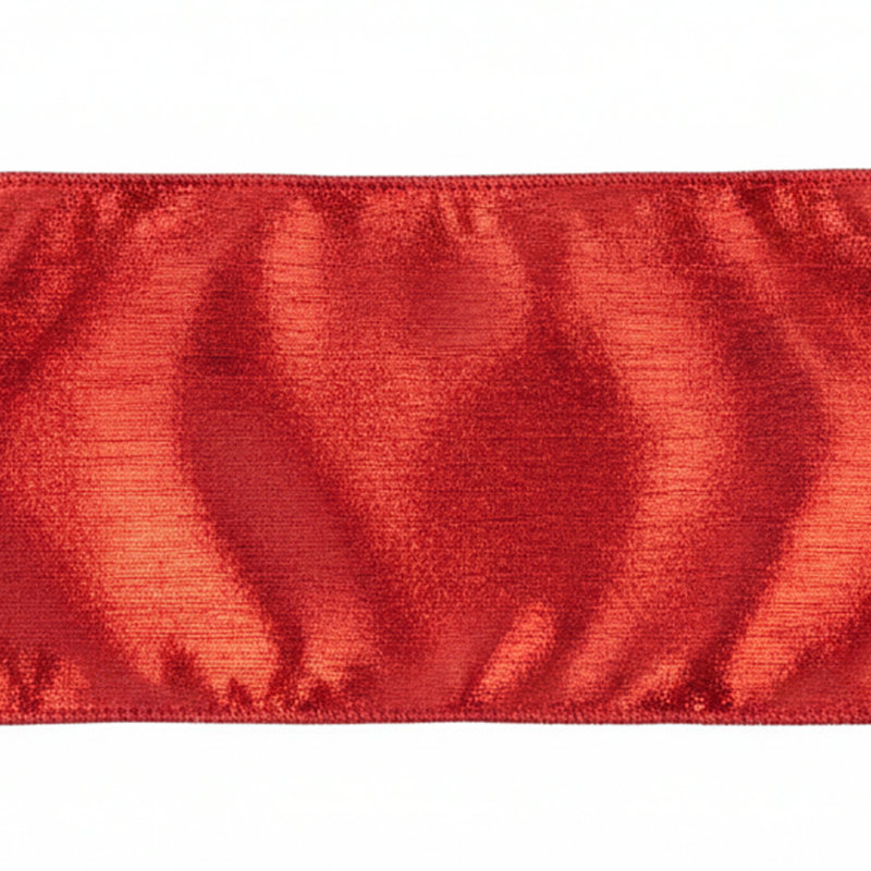 Ruban de Noël métallique 10yd Vickerman, Rouge, H 0,2 po x l 360 po x P 2,5 po