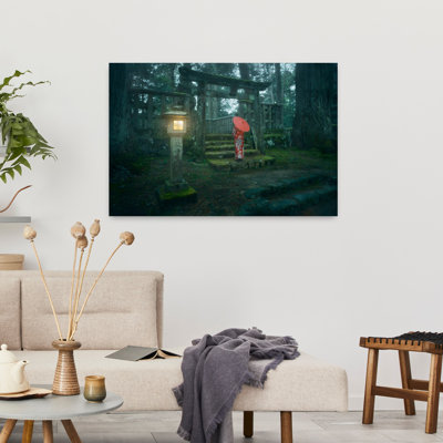 Dashiell Contemporary Art Peaceful Serene Traditional Forest Landscape Wall Art - Wrapped Canvas Print