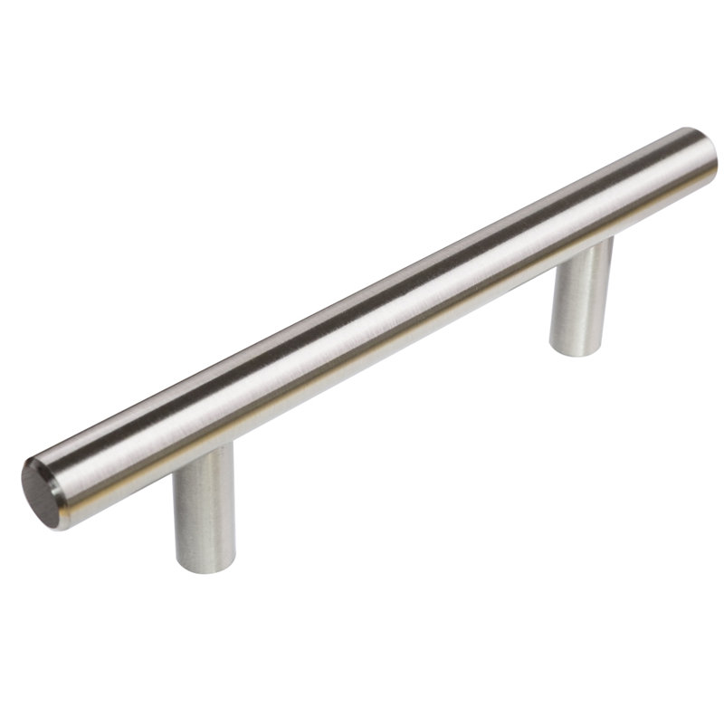 Satin Nickel Modern Bar Pulls with Mounting Hardware, 10-Pack