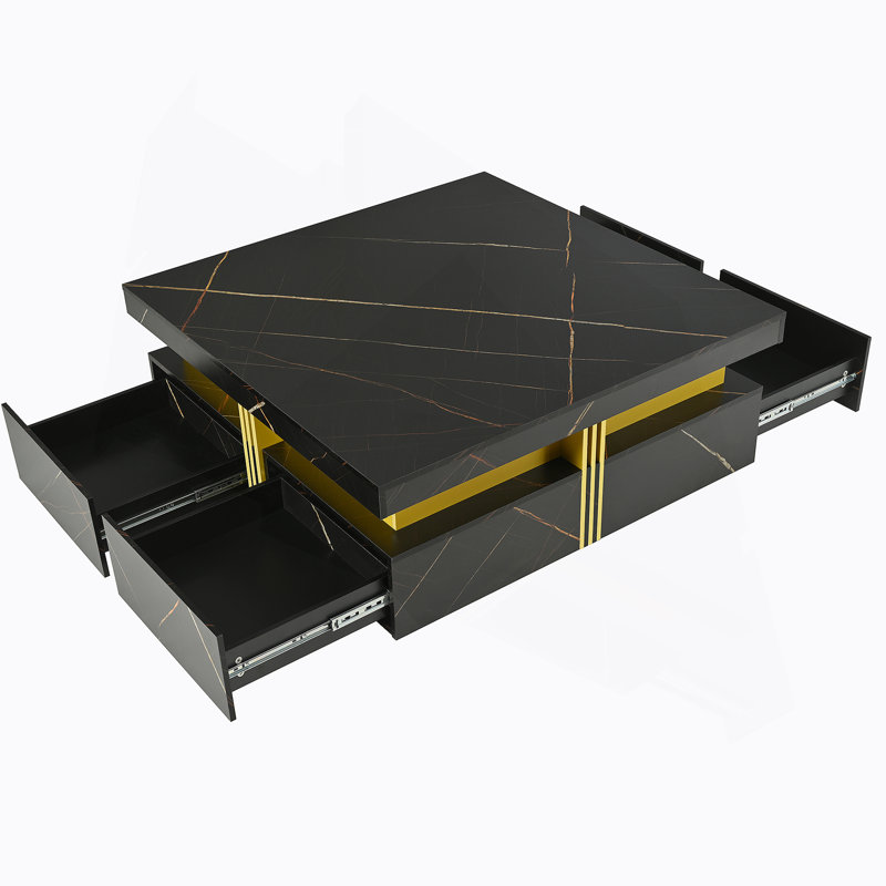 Table basse Thornsett avec plateau en miroir