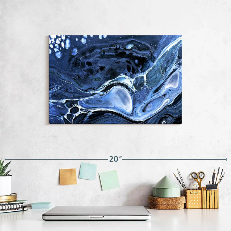 Avery Dark Blue Abstract, 8" H x 12" W