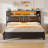 Storage Upholstered PU Headboard With LED Lights & Charging Station-1609409995-1609409993