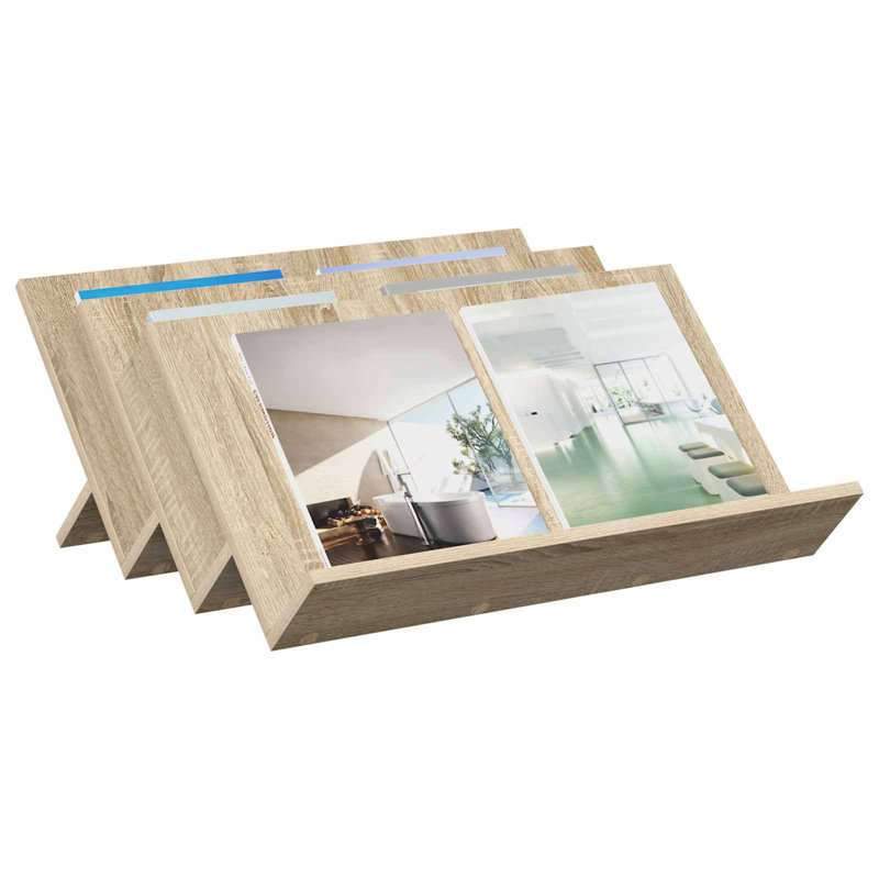 Wood Free Standing Magazine Rack, Beige