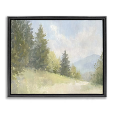 Cadre flottant Meadow Of Green Landscape, design par Petal Prints Design