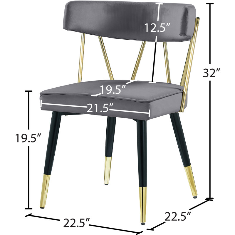 Chaise d'appoint en velours Jeudi, Velours gris