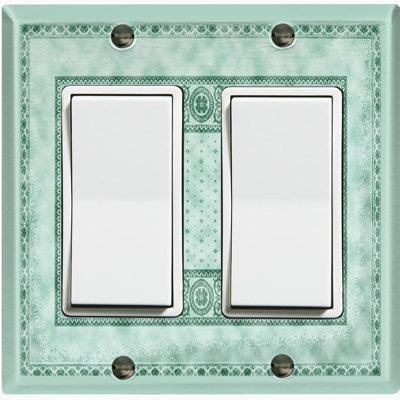 Elegant Green Carpet Rug Print Nature Themed 2 - Gang Rocker Standard Wall Plate
