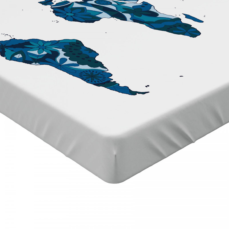 Microfiber Floral Fitted Sheet, Full Fitted Sheet, Blue Floral
