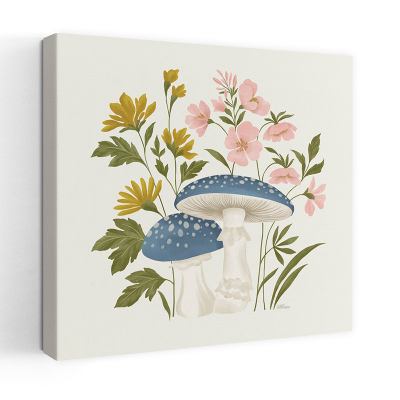 Champignons dans la prairie, art floral fantaisiste, H 18 po x l 18 po