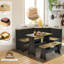 Ensemble de coin-repas en bois massif 3 pièces Modern Modern-910372899