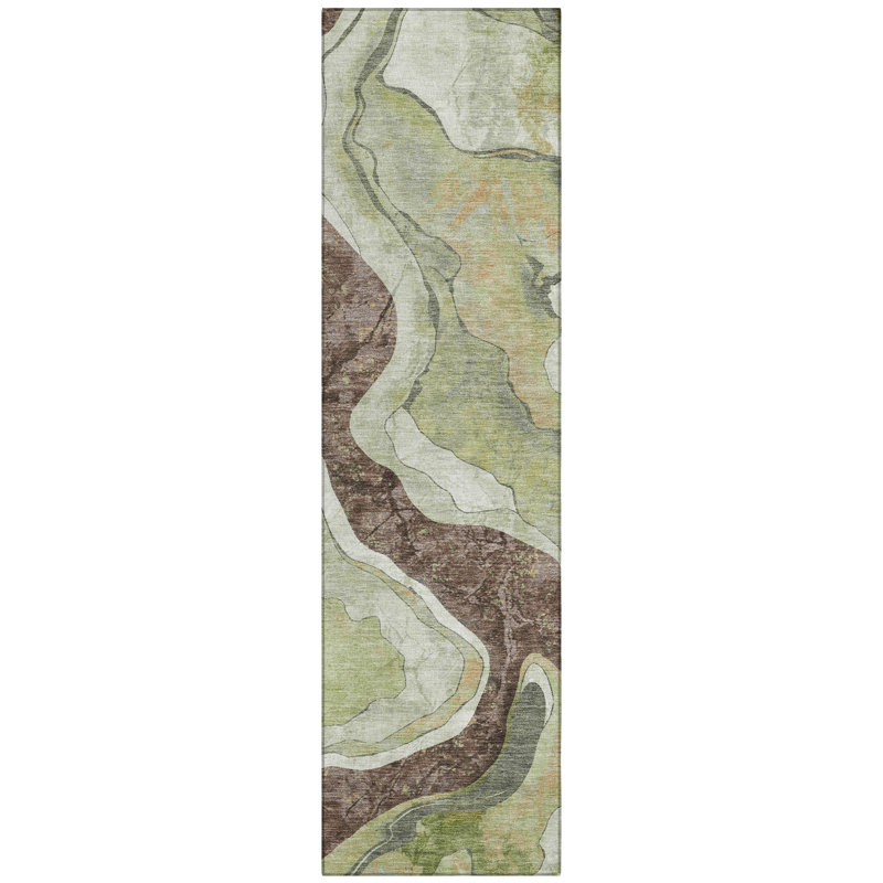 Tapis abstrait intérieur / extérieur lavable à la machine Husky ACN2219, Tapis de couloir 2 pi 3 po x 7 pi 6 po